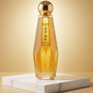 OSUFI Luminous Skincare essence or serum, featuring gold flakes.
