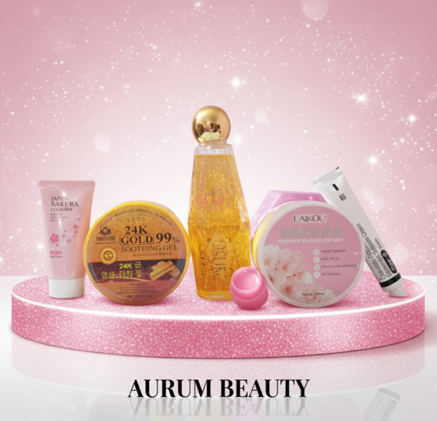 Aurum Beauty: Ultimate 24K Gold & Sakura Glass Skin Combo ✨